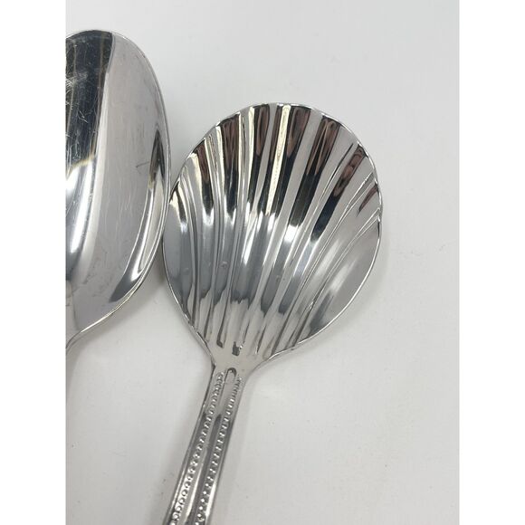 Lenox BEAD Stainless 18/10 Glossy 3 Teaspoons 6.5” Sugar Spoon 6.25” Replacement - Picture 5 of 7